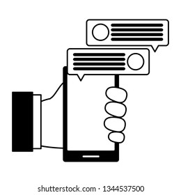 smarphone with speech bubbles