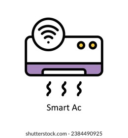 Smart Ac vector Filled outline Design illustration. Symbol on White background EPS 10 File