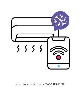 smart Ac Vector Filled outline illustration style icon. EPS 10 file