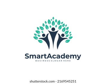 Vector de diseño de logotipo moderno de academia inteligente