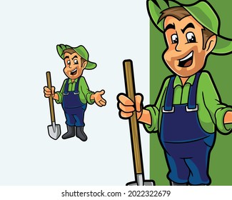 Smart Adorable Western Farmer Cartoon Character