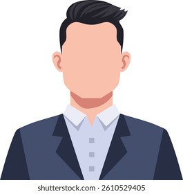Smart Adult Businessman Avatar icon, Man wearing a suite vector illustration