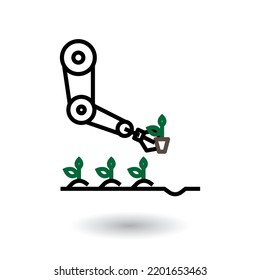smart agriculture.  Artificial intelligence technologies in agriculture. Illustration