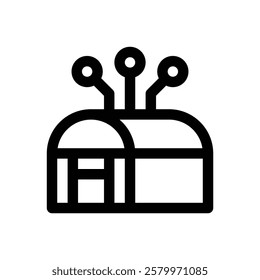 Smart agriculture. Editable stroke vector icon.
