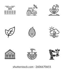 Smart Agriculture and Farming Icons set. 