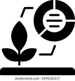 Smart Agriculture Icon for AI-Powered Farming and Precision Technology. Glyph icon