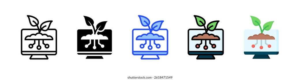 Smart Agriculture Icon Collection With Multiple Styles