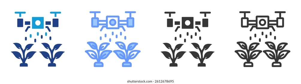 Smart agriculture icon set multiple style collection