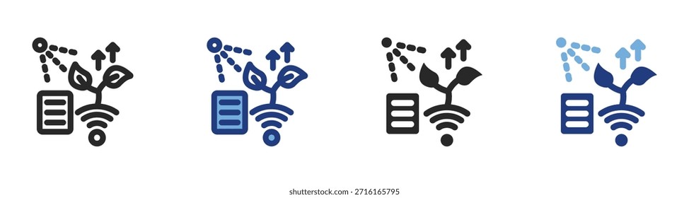 Conjunto de iconos de agricultura inteligente con múltiples estilos Ilustración vectorial