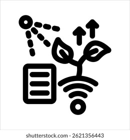 Smart Agriculture Outline Icon. Simple Vector Illustration on White Background