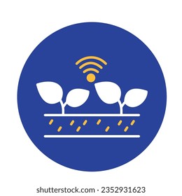 Icono de vector de agricultura inteligente que puede fácilmente modificar o editar

