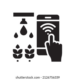 Smart Agriculture Vector Solid Icon Design illustration. Agriculture and Farming Symbol on White background EPS 10 File