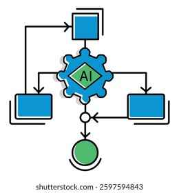 Smart AI Algorithm Technology Vector Icon Design
