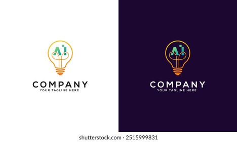 Icono de logotipo de inteligencia artificial inteligente. Inteligencia Artificial logo diseño Vector Plantilla