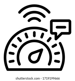 Icono de control de velocidad inteligente de ai. Icono de vector de control de velocidad de ai inteligente de esquema para diseño web aislado en fondo blanco