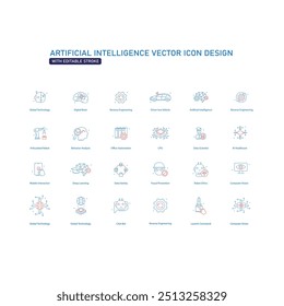 Smart AI Systems and Automation Vetor Icon Design, Digital, Inovação, Algoritmos, Redes Neurais, Processamento de Dados, Alta Tecnologia, Futuro, 