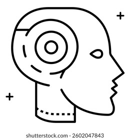 Smart AI Systems Digital Transformation Vector Icon design with Editable Stroke
