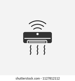 Smart air conditioner icon illustration,vector digital sign symbol