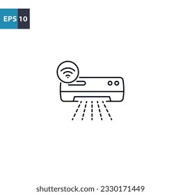 Smart air conditioner outline icon Vector illustration