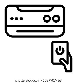 Smart Air Conditioner Vector Line Icon Design For Persoanl And Commercial Use