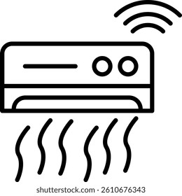 Smart Air Conditioner Vector Line Icon Design