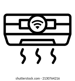 sitio web de ilustraciones de iconos de vectores de aire acondicionado inteligente