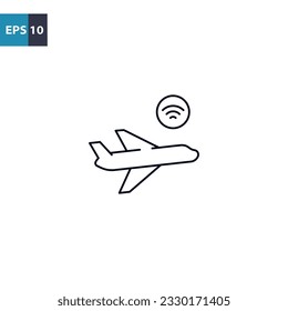 Smart airplane outline icon Vector illustration