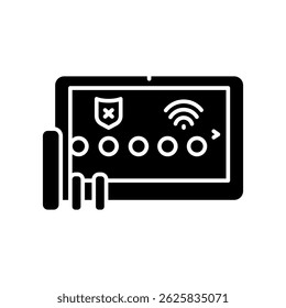Smart Alarm flat icon. Vector isolated element. Editable stroke.