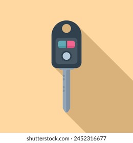 Smart alarm key icon flat vector. Vehicle electronic. Service safe chip