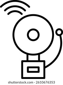 Smart Alarm Vector Line Icon Design