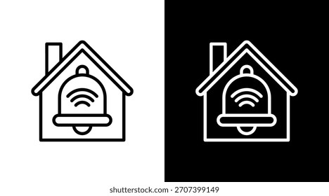 Diseño de conjunto de iconos blancos de alarma inteligente