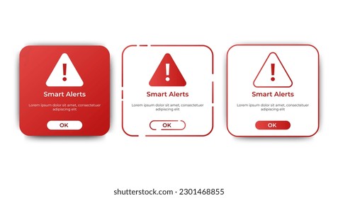 
Smart alerts notification pop up design for website, mobile or app. vector