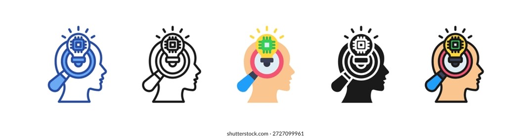 Icono de análisis inteligente Ilustración de estilo múltiple