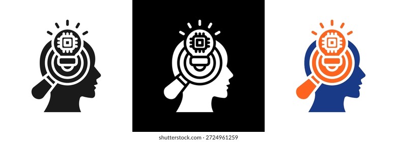 Conjunto de iconos de análisis inteligente Ilustración vectorial de glifos