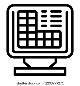 Smart app icon outline vector. Innovation system. Data food