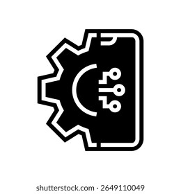 Vector de icono de glifo de integración de App inteligente. Signo de integración de App inteligente. Ilustración de símbolo aislado