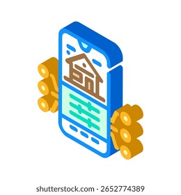 vetor de ícone isométrico de integração de aplicativo inteligente. sinal de integração de aplicativo inteligente. ilustração de símbolo isolado