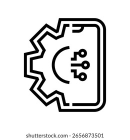 Symbolvektor der Smart App-Integrationszeile. Smart App-Integrationszeichen. isoliertes Kontursymbol, schwarze Illustration
