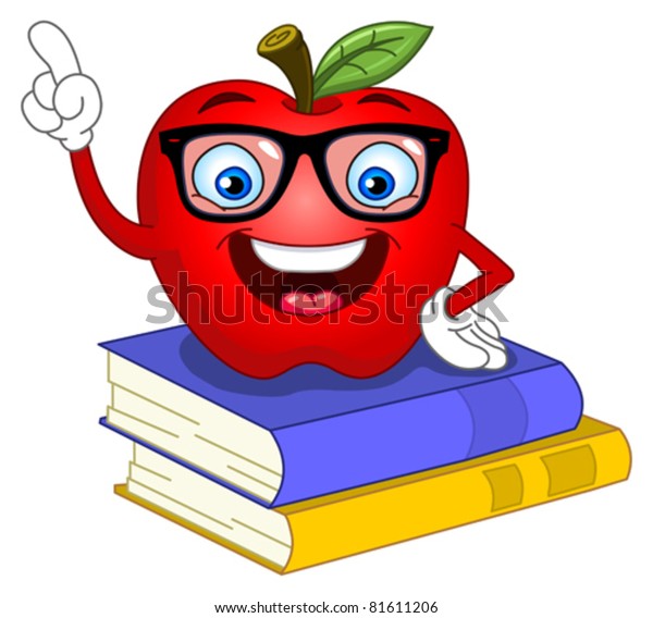 Smart Apple Pointing His Finger Stock Vector (Royalty Free) 81611206 ...