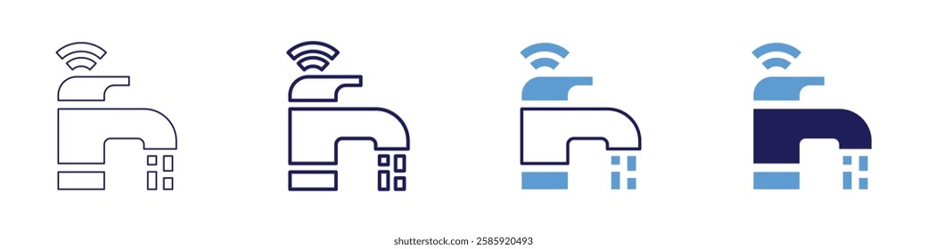 Smart appliances icon in 4 different styles. Thin Line, Line, Bold Line, Duotone. Duotone style. Editable stroke.