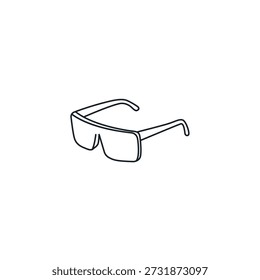 Ícone de óculos inteligentes AR, ilustração vetorial de óculos de realidade aumentada, tecnologia de sobreposição de lente digital