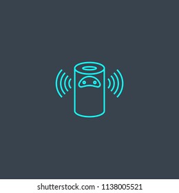 smart assistant concept blue line icon. Simple thin element on dark background. smart assistant concept outline symbol design from Smart home set. Can be used for web and mobile UI/UX