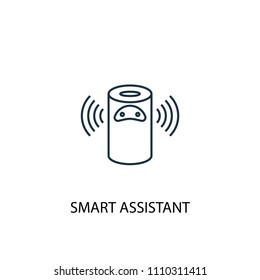 Smart Assistant Concept Line Icon. Simple Element Illustration. Smart Assistant Concept Outline Symbol Design From Smart Home Set. Can Be Used For Web And Mobile UI/UX