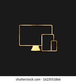 Smart, assistant gold icon. Vector illustration of golden icon