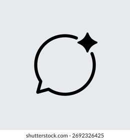 Icono de asistente inteligente. Comunicación de IA, automatización, interacción inteligente de chat, conectividad digital moderna. Ilustración vectorial del símbolo de chat de IA para la comunicación digital y la automatización