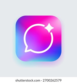 Ícone do Assistente inteligente. Comunicação por IA, automação, interação inteligente via chat, conectividade digital moderna. Ilustração vetorial do Símbolo de Bate-papo de IA para Comunicação e Automação Digital