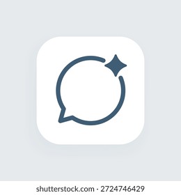 Smart Assistant Icon. AI communication, automation, intelligent chat interaction, modern digital connectivity. Vector Illustration of AI Chat Symbol for Digital Communication and Automation