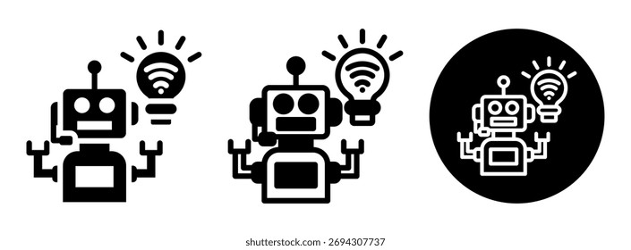 Glifo de Colección de iconos de asistente inteligente y Ilustración vectorial mixta