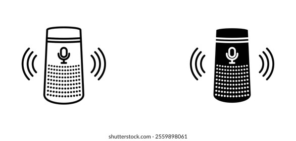 Smart assistant Icon set in black color for ui designs
