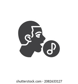 Icono de vector de música asistente inteligente. signo plano relleno para concepto móvil y diseño web. Icono de glifo de reconocimiento de voz. Símbolo, ilustración del logotipo. Gráficos vectoriales
